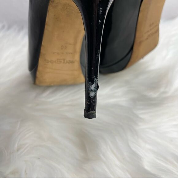 Jimmy Choo Patent Leather Peep Toe Heels Black 40 - Picture 5 of 12